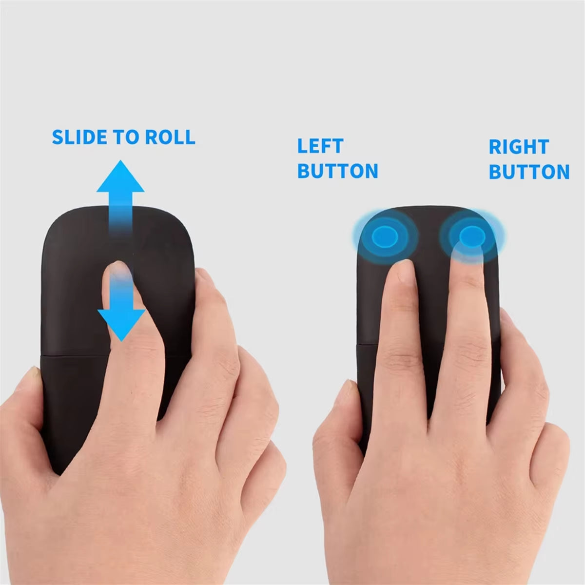 XFDE Wireless Bluetooth Ergonomic Touch Mouse - Foldable, Ultra-Thin, Silent Design for PC and Laptops in White