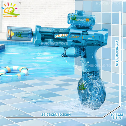Unleash Summer Fun with the HUIQIBAO Fully Automatic Electric Pulse Water Gun - The Ultimate Beach Toy for Adults with Simulated Flame Effects!