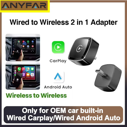 Revolutionize Your Drive with the 2-in-1 Type-C Wireless CarPlay and Android Auto Adapter - Seamless Connectivity for Your Factory Wired Systems