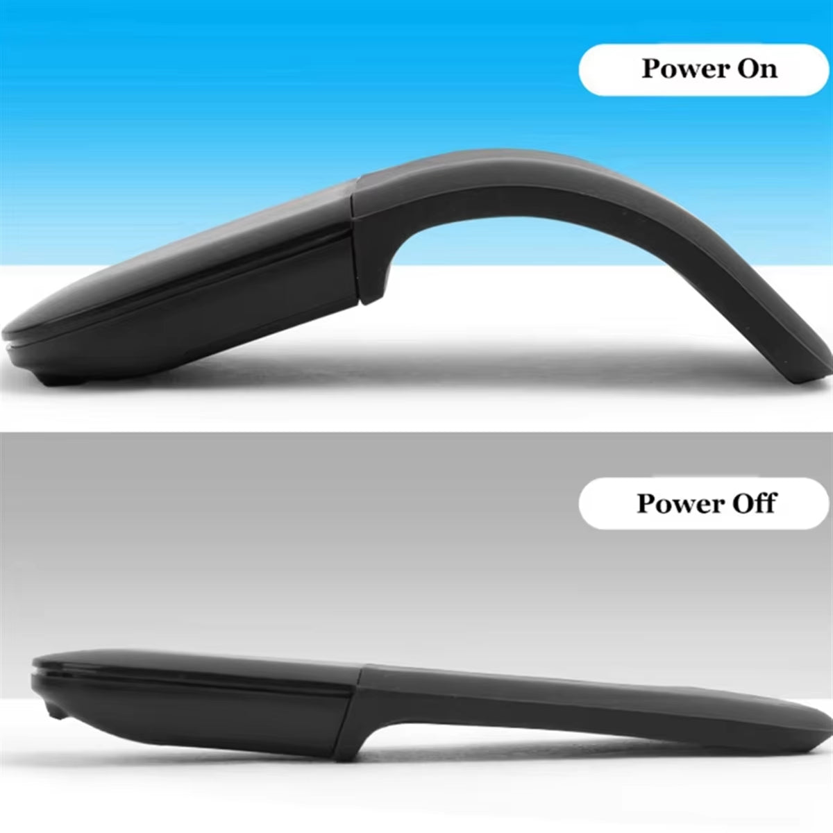 XFDE Wireless Bluetooth Ergonomic Touch Mouse - Foldable, Ultra-Thin, Silent Design for PC and Laptops in White