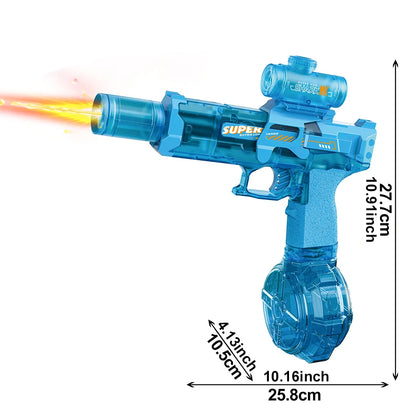 Unleash Summer Fun with the HUIQIBAO Fully Automatic Electric Pulse Water Gun - The Ultimate Beach Toy for Adults with Simulated Flame Effects!