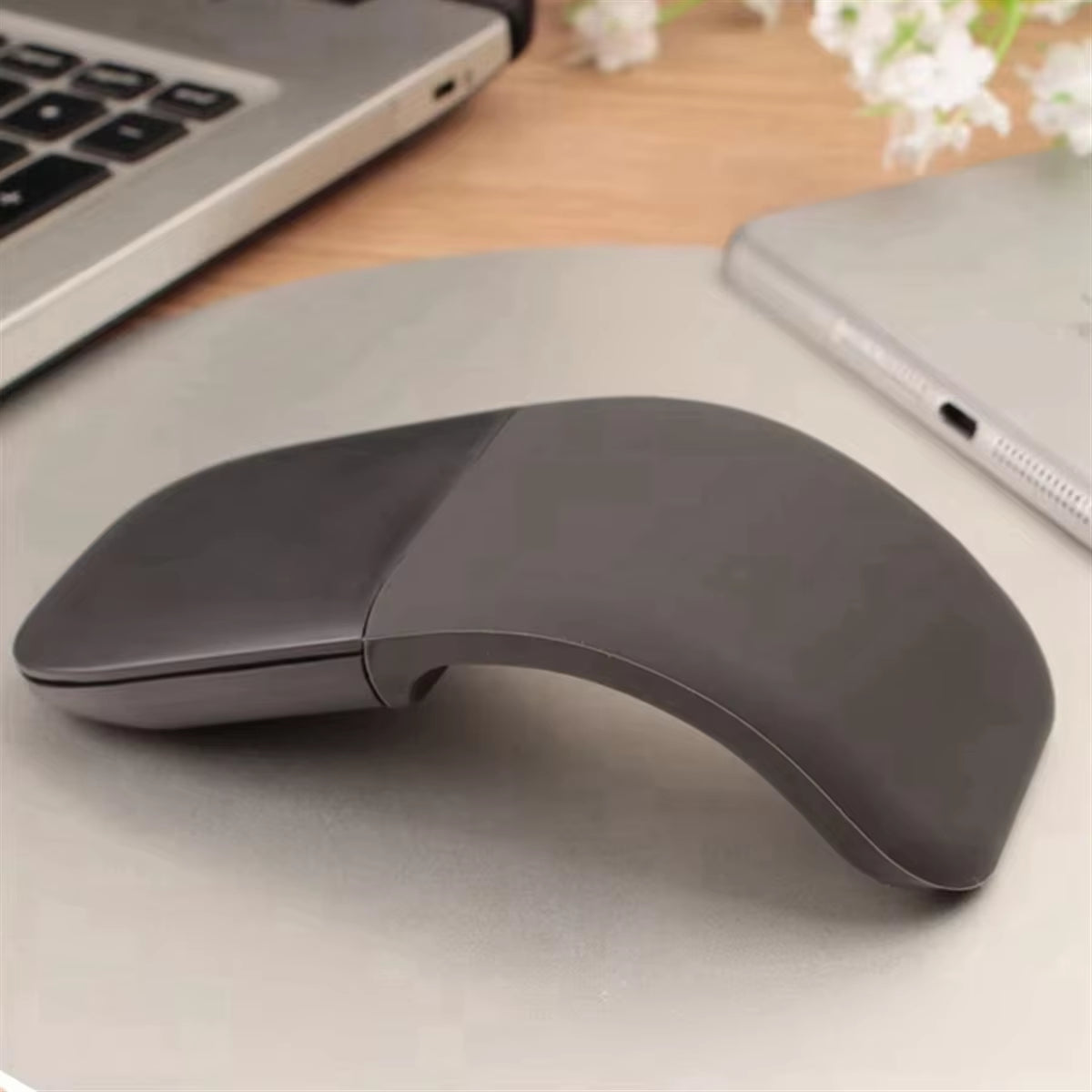 XFDE Wireless Bluetooth Ergonomic Touch Mouse - Foldable, Ultra-Thin, Silent Design for PC and Laptops in White